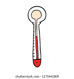 doodle de dibujos animados termómetro caliente