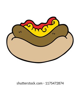 cartoon doodle of a hotdog