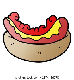 cartoon doodle hotdog in a bun