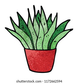 cartoon doodle house plant