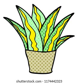 cartoon doodle house plant