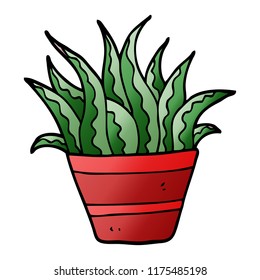 cartoon doodle house plant