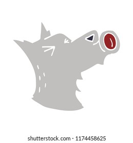 doodle de dibujos animados en el que se alaba el lobo