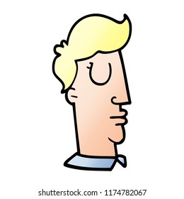caricatura doodle cabeza humana: vector de stock (libre de regalías ...