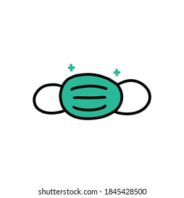 Cartoon Doodle of Hygiene mask, Vector and illustration.