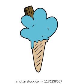 cartoon doodle ice cream cone