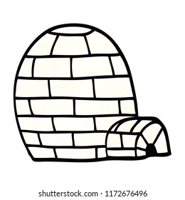 cartoon doodle ice igloo