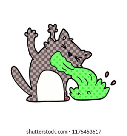 doodle de dibujos animados de un gato enfermo
