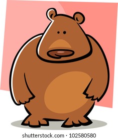 cartoon doodle illustration of cute brown bear