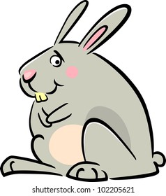 cartoon doodle illustration of cute little bunny