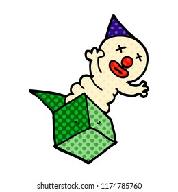 jota de doodle de dibujos animados en la caja