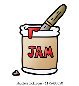 cartoon doodle jam jar