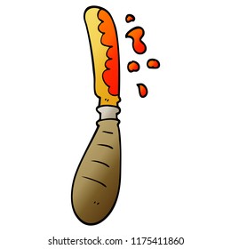 cartoon doodle jam spreading knife
