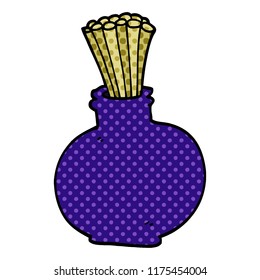 cartoon doodle jar of sticks
