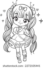 Cartoon doodle kawaii anime coloring page cute illustration clipart character chibi manga comic drawing line art free download