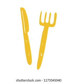 cartoon doodle knife and fork