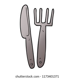 cartoon doodle knife and fork
