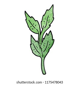 cartoon doodle leaves