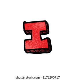 cartoon doodle letter i