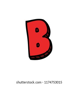 Cartoon Doodle Letter B Stock Vector (Royalty Free) 1174753015 ...