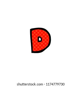 cartoon doodle letter d