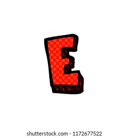 cartoon doodle letter e