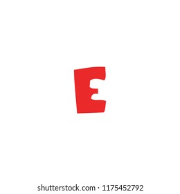 cartoon doodle letter e
