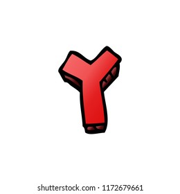 cartoon doodle letter y