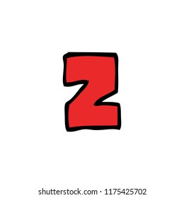 cartoon doodle letter z