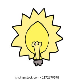 bombilla de doodle de dibujos animados