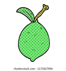 cartoon doodle lime fruit