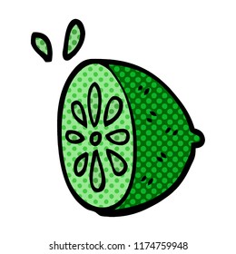 cartoon doodle lime fruit
