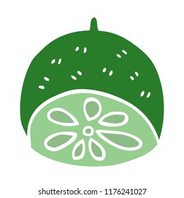 cartoon doodle lime fruit