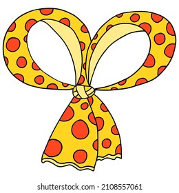 Cartoon doodle Linearbogen mit Polka-Punkt einzeln auf weißem Hintergrund. 