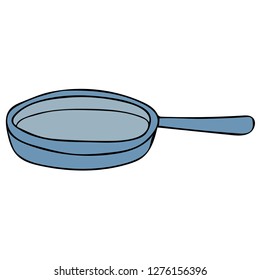 Cartoon doodle linear pan isolated on white background. Vector illustration. 