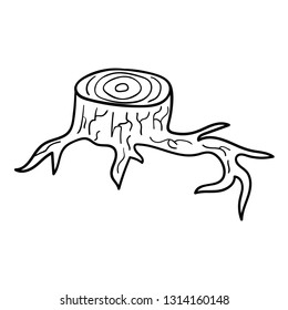 Cartoon doodle linear stump isolated on white background. Vector illustration.