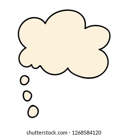 Cartoon doodle linear thought bubble isolated on white background. Vector illustration.  