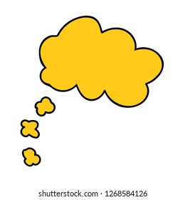 Cartoon doodle linear thought bubble isolated on white background. Vector illustration.  