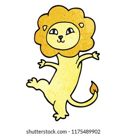 león del doodle de dibujos animados