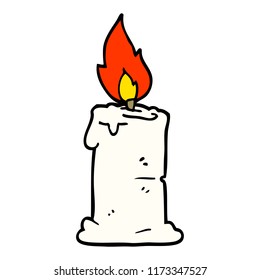cartoon doodle lit candle