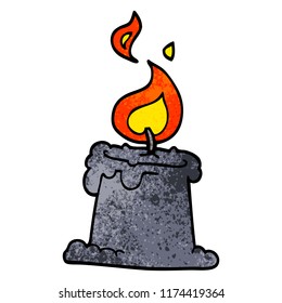 cartoon doodle lit candle