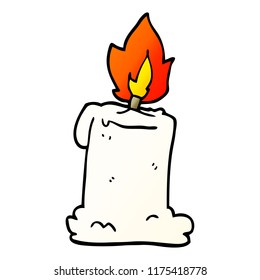 cartoon doodle lit candle