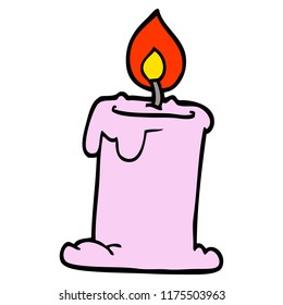 cartoon doodle lit candle