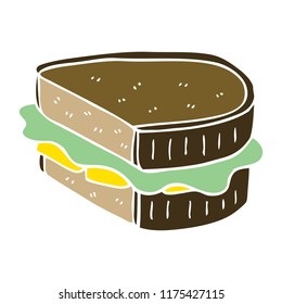 cartoon doodle loaded sandwich 