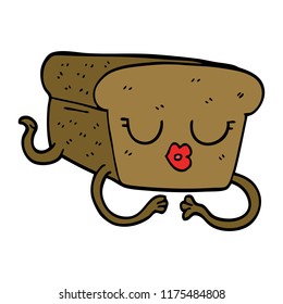 cartoon doodle loaf of bread