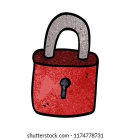 cartoon doodle locked padlock