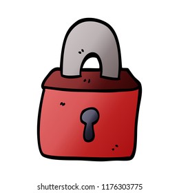 doodle de dibujos animados con candado cerrado