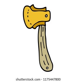 cartoon doodle long axe
