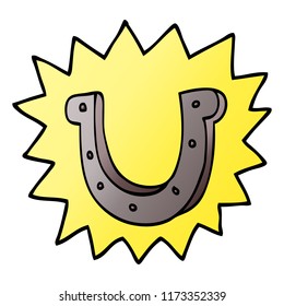 cartoon doodle lucky horseshoe