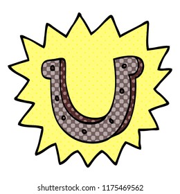 cartoon doodle lucky horseshoe